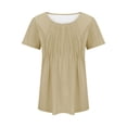 thumbnail image 7 of Timegard Tops for Women Summer Scoop Neck Pleated Ruched Short Sleeve Tunic Tops Dressy Casual Blouse, 7 of 7