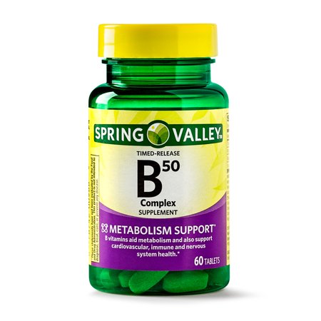 (2 Pack) Spring Valley Vitamin B50 Complex Timed Release Tablets, 60