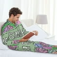 thumbnail image 6 of Lsque Summer Pattern Long Sleeve Pajama Set for Men - Soft 2-Piece Sleepwear and Loungewear Set with Pockets, Comfy Nightwear-Medium, 6 of 7