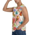 thumbnail image 3 of Bingfone Flowers And Birds Watercolor Pattern Men's Tank Tops Workout Sleeveless Tee Shirts Running Beach Tanks for Men-X-Large, 3 of 8