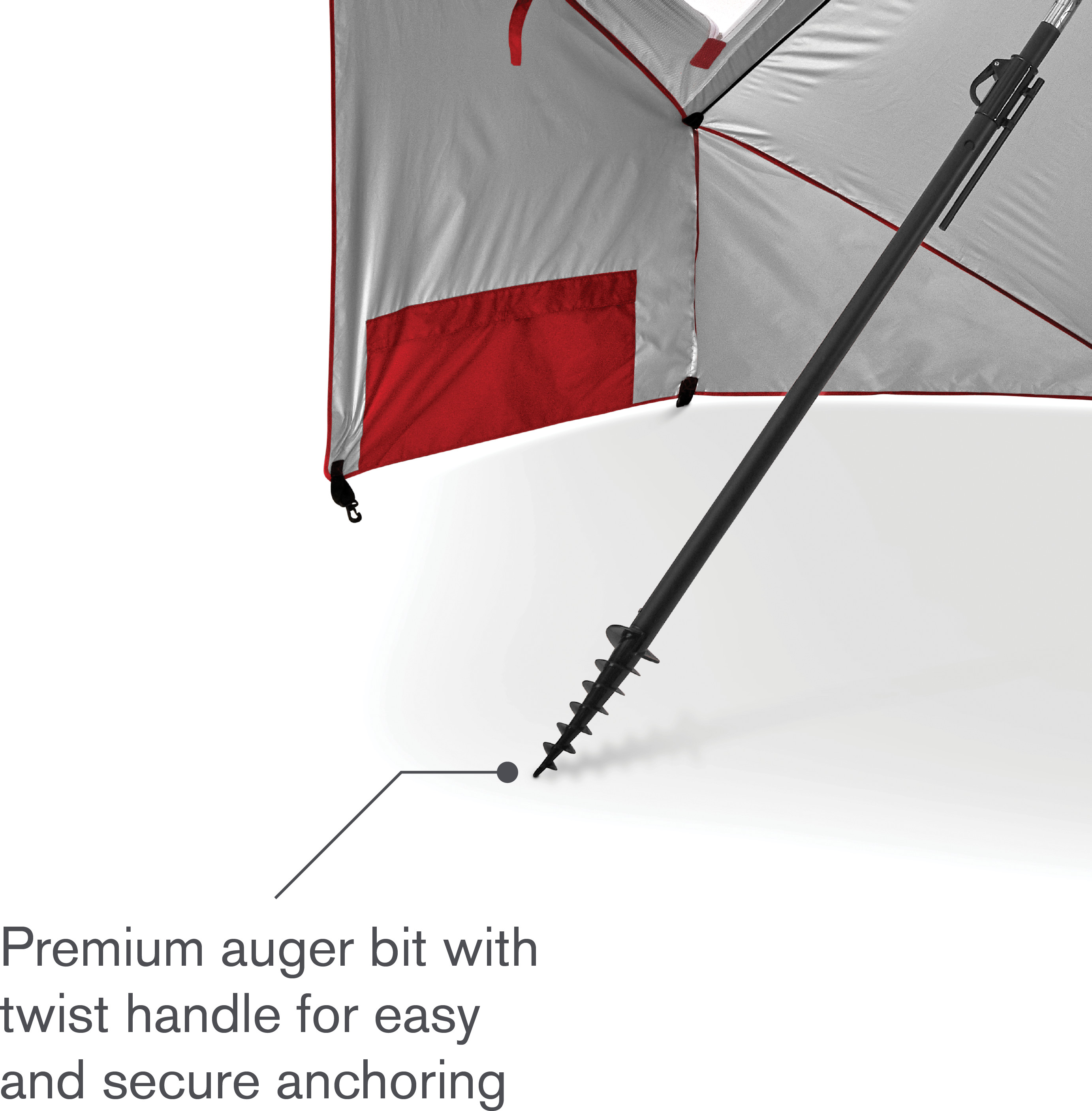 Sport-Brella 4" Red Octagon Beach Umbrella