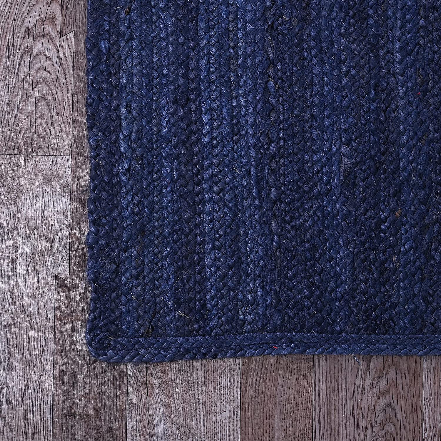 Handmade Braided Navy Blue Color Pure Jute Oval Shape Area Rugs ,Home Décor Rugs Size 3 x 5 Feet ( 90 cm x 150 cm )