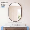 thumbnail image 2 of GIANNA 24"x36" Oval Bathroom Mirror – Metal Frame, Elliptical Wall Mirror for Vanity, Black, 2 of 5