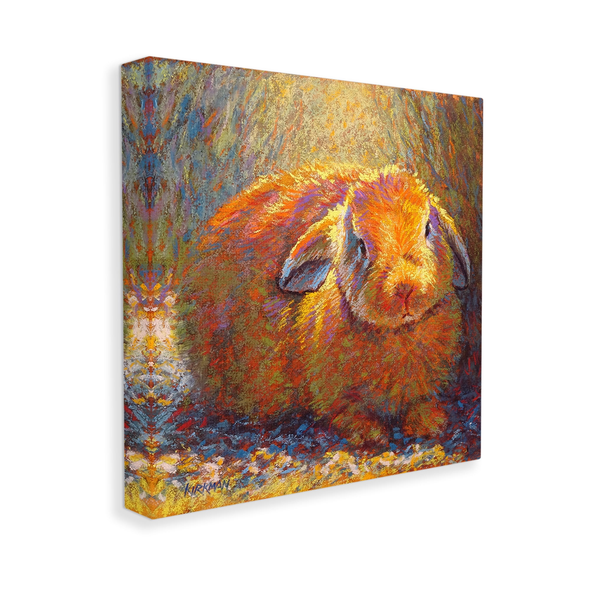 Stupell Industries Abstract Rabbit in Nature Animals & Insects Painting Gallery Wrapped Canvas Art Print Wall Art, 17 x 17