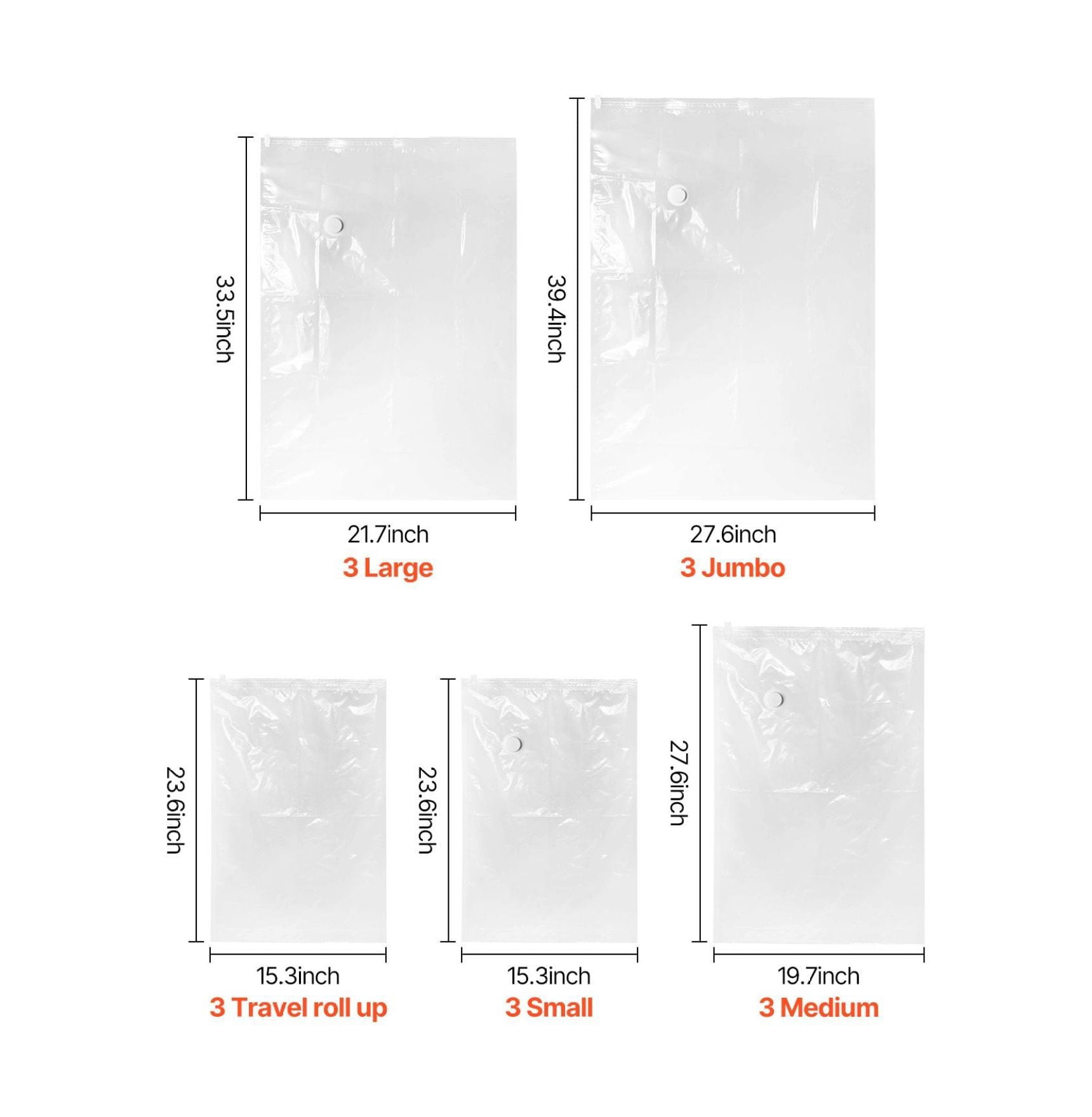Vacuum Storage Bags 15 Pack, Space Saver Bags for Clothes & Bedding with Electric Pump