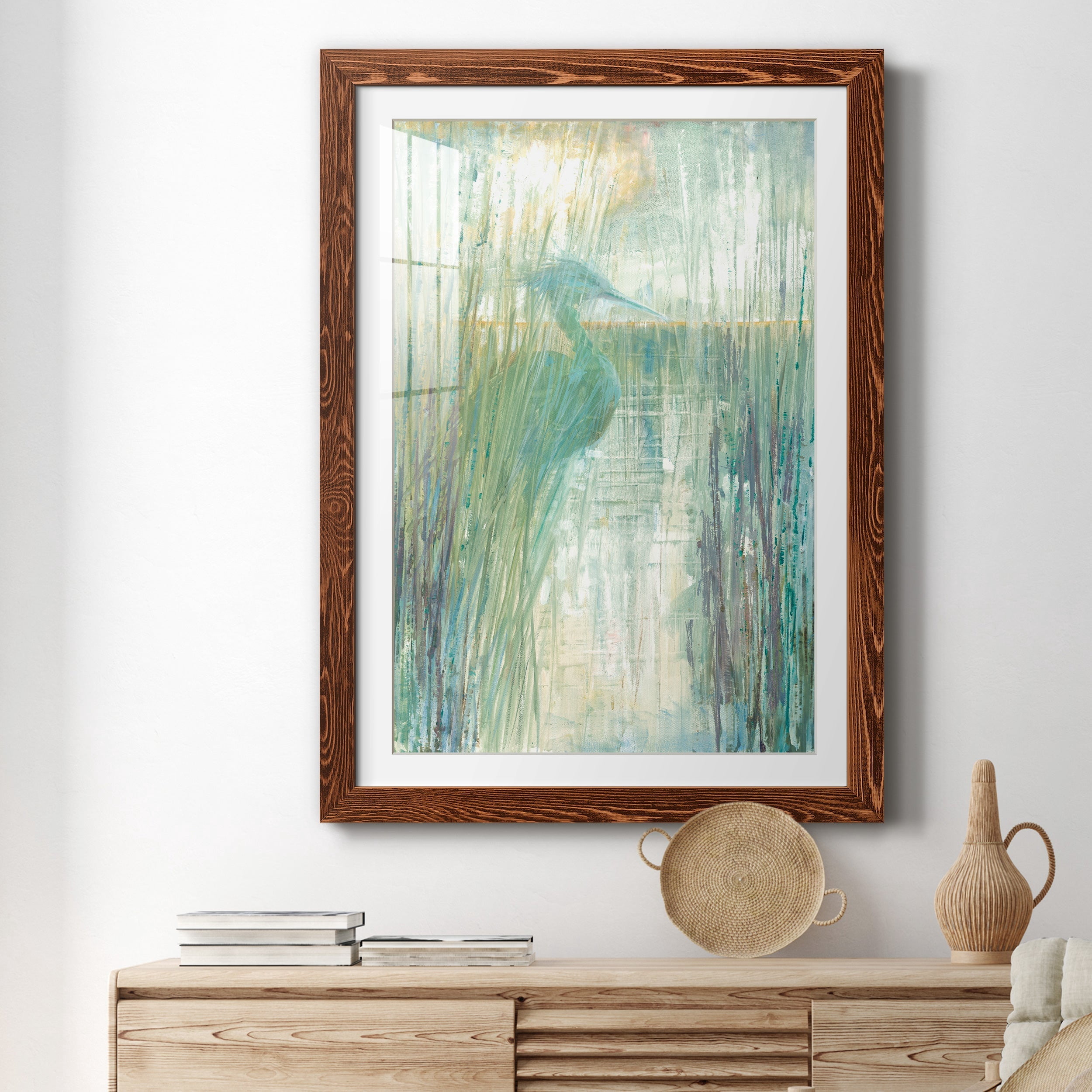 Morning Egret I - Premium Framed Print - Distressed Barnwood Frame - Ready to Hang