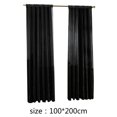 thumbnail image 4 of 1pc Pure Satin Window Curtain Room Half Shading Drape Curtains (Black), 4 of 4