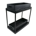 thumbnail image 4 of Under Sliding Cabinet Basket Organizer, Easy To Clean Under Sink Organizer ABS Material Multipurpose Easy To Install  For Kitchen Black,White, 4 of 8