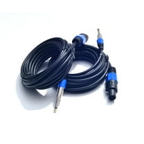 2pack 25 ft Speakon to 1/4" Male Speaker Cables, Professional Audio Amplifier 14AWG