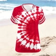 thumbnail image 5 of Mceream Plus Size T Shirts for Women Short Sleeve V Neck Raglan Tunic Tops Casual Floral Print Summer Tshirts Oversized Loose Fit Tees Spring Fashion Clothes Vacation Outfits Blouses Red XXL, 5 of 6