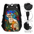 thumbnail image 3 of Pofeuu Stained Glass Cat Art Print Storage Laptop Backpack with USB Charging Port[Water Resistant] College Computer Bookbag Fits, 3 of 7