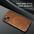thumbnail image 2 of Allytechgroup Magnetic for iPhone 13 Case, Compatible with MagSafe Support Magnetic Car Phone Mount PU Leather Slim Phone Case for Women Men for iPhone 13, Brown, 2 of 10