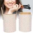 thumbnail image 5 of Portátil PU cuero maquillaje cepillo taza tubo titular viaje cosmético contenedor herramienta albaricoque, 5 of 5