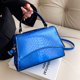 thumbnail image 4 of Bolso bandolera para mujer Bolsos tipo satchel de cocodrilo con láser de PU brillante para viajes (Azul) Likrtyny Para Estrenar, 4 of 9