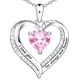 thumbnail image 1 of Collar de plata de ley 925 para mujer, collar de oro rosa y oro blanco, collar de piedra natal para mujer, joyería perfecta para el día de San Valentín, Navidad, cumpleaños, aniversario, esposa, 1 of 2