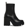 thumbnail image 2 of MADDEN GIRL Womens Black 1-1/2" Platform Pull Tab Metallic Cushioned Goring Tippah Round Toe Block Heel Chelsea 8.5 M, 2 of 4