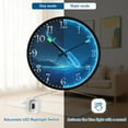 thumbnail image 5 of Voice Activated Clock with Glow Light 12 Inch Large Silent Wall Clock Battery Operated for Home Decor Blue Deep-sea Creature, 5 of 8