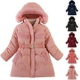 thumbnail image 4 of Ecqkame Children's Winter Down Coats Solid Color Thickened Windproof Warm Hooded Mid Length Jacket Parkas with Detachable Hat Black 150(XXL), 4 of 4