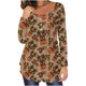 thumbnail image 2 of Camiseta informal para mujer, blusa estampada de manga larga con cuello redondo y fruncido Pompotops  FGAJ9603, 2 of 6