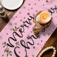 thumbnail image 2 of Pink Christmas Trees Table Runner 36 Inches Small - Winter Xmas Colorful Pine Snowflakes Kitchen Dining Burlap Linen Tablerunner for Small/Round/Square/Wedding/Coffee/Dining Table Party 13 x 36, 2 of 9