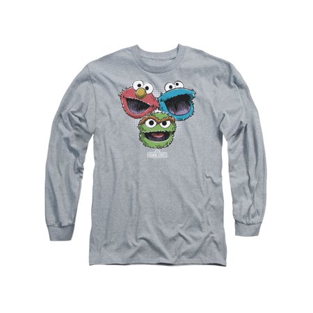 Sesame Street TV Show Elmo Cookie Monster Oscar Adult Long Sleeve T-Shirt