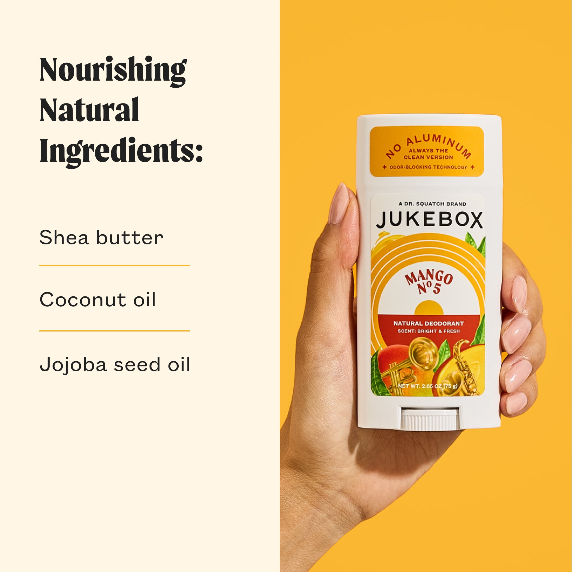 Jukebox Mango No. 5 Natural Deodorant Aluminum Free Deodorant for Women, 2.75 oz