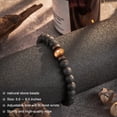 thumbnail image 2 of AONYIYI Black Frosted Tiger Eye Beaded Bracelet for Men, 2 of 10