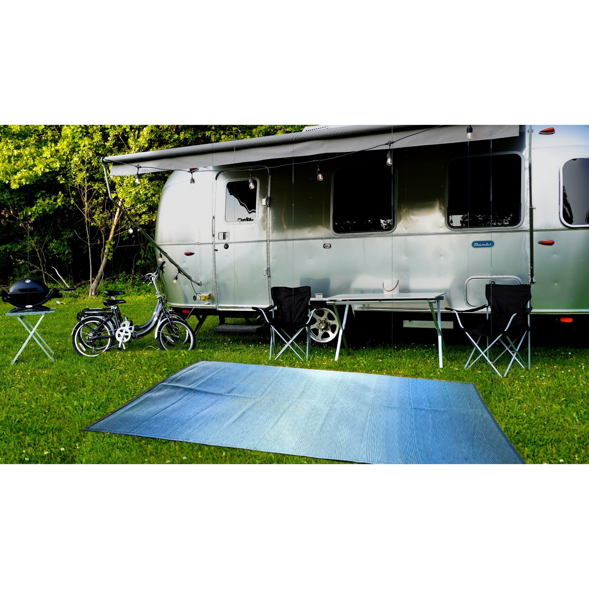 Auto Drive 6'x 9' Space Dyed Ombre RV Patio Mat, Perfect for RV Patios and Garden Patios, Polypropylene
