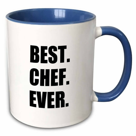 3dRose Best Chef Ever - text gifts for world greatest cook and cooking fans - Two Tone Blue Mug, (Best Way To Cook Mung Beans)