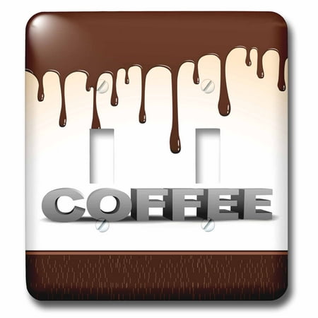 3dRose Dripping Coffee With The Word Coffee - Double Toggle