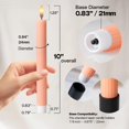 thumbnail image 5 of WYZworks 10" Fluted Ribbed LED Pink Peach Grooved Pillar Candles, Remote & 24h Timer Memory, On/Off Switch - Flameless Dimmable Battery Operated w/Flicker Mode, Home Wedding Decor (6 Pack), 5 of 9