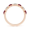 thumbnail image 2 of ANGARA Natural Floating 1 ct Ruby and Diamond Semi Eternity Wedding Ring in 14K Rose Gold for Women (Size-3.6mm) | July Birthstone, Birthday, Anniversary, Jewelry Gift for Women | Natural Ruby Ring, 2 of 10