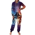 thumbnail image 2 of The Flash Women Men Pajamas Zipper Onesie Jumpsuit Hooded One Piece Sleepwear, 2 of 8