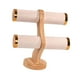 thumbnail image 5 of Organizador de joyas con base de madera y soporte para pulseras y relojes de 2 niveles Beige, 5 of 9