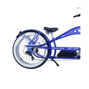 Tracer Chico GT7 Stretch Cruiser Ebike, 750W Rear Motor, 7 Speed, up to 30 mph, 50 Miles, for Men, Blue