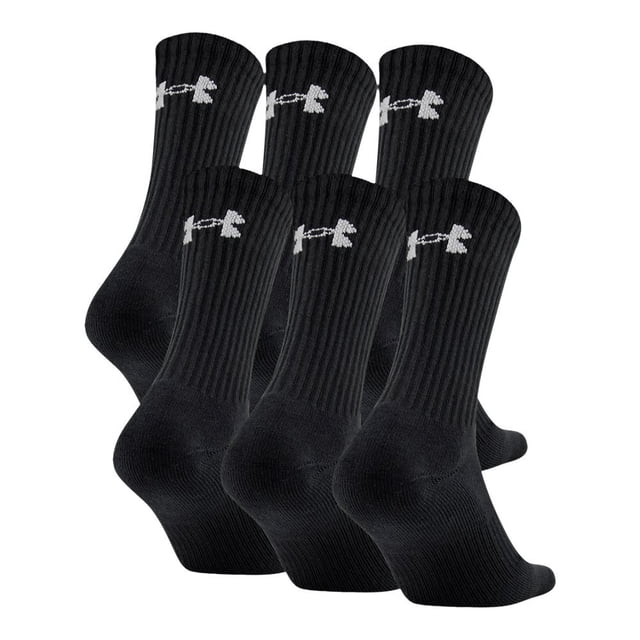 Camiseta Under Armour UA Charged Cotton 2.0 Crew, paquete de 6, negra