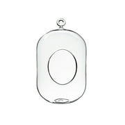 WGV Clear Cylindrical Hanging Glass Terrarium / Candle Holder - 5" Wide x 8" Height, Good quality Terrarium - 1 Pc