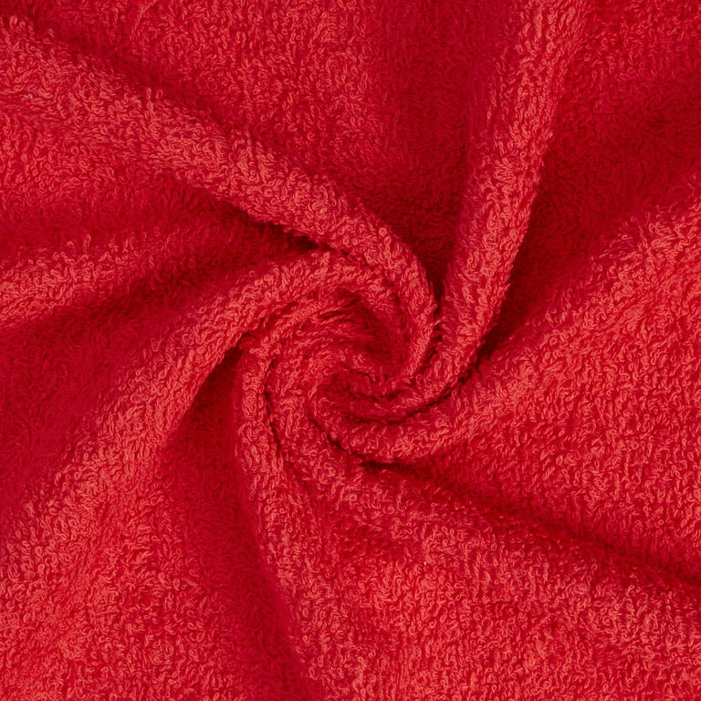 Terry Cloth 100% Hypoallergenic Absorbent Cotton Fabric 45 By The Yard  (Red)