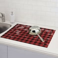 thumbnail image 6 of Yiaed Red Buffalo Plaid Print Highly Absorbent Microfiber Kitchen Counter Mat, Dish Drying Pad for Dishes, Utensils, Pots and Pans, Large 18" x 24", 6 of 7