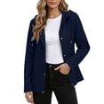thumbnail image 4 of Women's Lightweight Waterproof Windproof Rain Jacket Packable Zip Up Raincoats Womens Solid Sun Protection Softshell Windbreaker Jacket Outdoor Hiking Travel Hooded Coat, 4 of 7