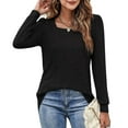 thumbnail image 4 of Camisetas de manga larga, camiseta de cuello cuadrado para mujer, camiseta de color puro con cuello cuadrado, camiseta de cuello cuadrado, rendimiento inigualable, 4 of 7