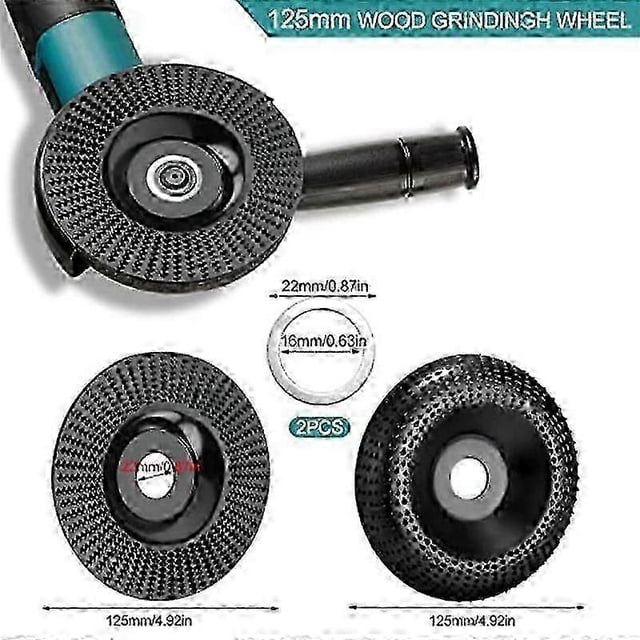 2 Pack Wood Grinding Wheel for Angle Grinder 125mm Wooden Carvings Wood Milling Cutter of the Milli