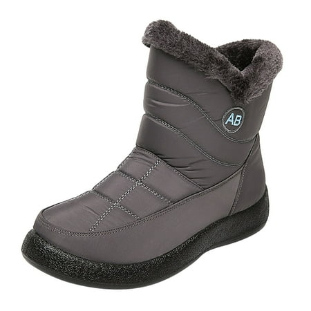 

nsendm Warm Thermals Women Women s Shoes Winter Zipper Black Boots For Women Plus Boots Velvet Boots Boots Snow Boots Grey 7