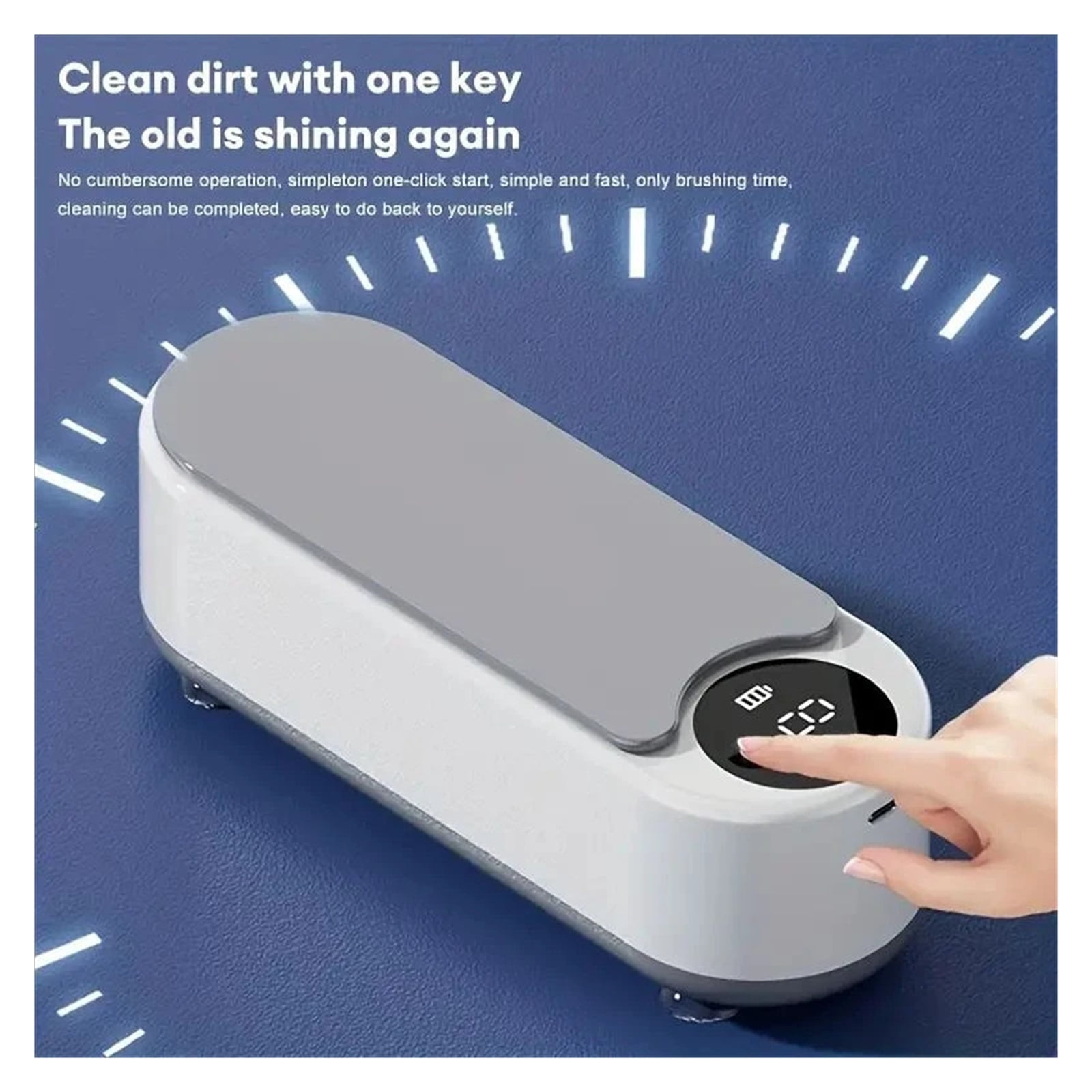 1pc Multifunctional Cleaner- 360° Deep Cleaning for Glasses, Jewelry Makeup Brushes - High-Frequency Vibration, USB Rechargeable