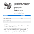 thumbnail image 2 of Front and Rear Brake Pad and Rotor Kit - Compatible with 2011 - 2014 Chrysler 200 2012 2013, 2 of 2