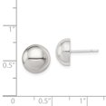 thumbnail image 2 of 925 Sterling Silver 10mm Button Stud Earrings Ball, 2 of 6