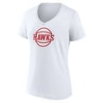 thumbnail image 2 of Women's White Atlanta Hawks Alternate Logo V-Neck T-Shirt, 2 of 3