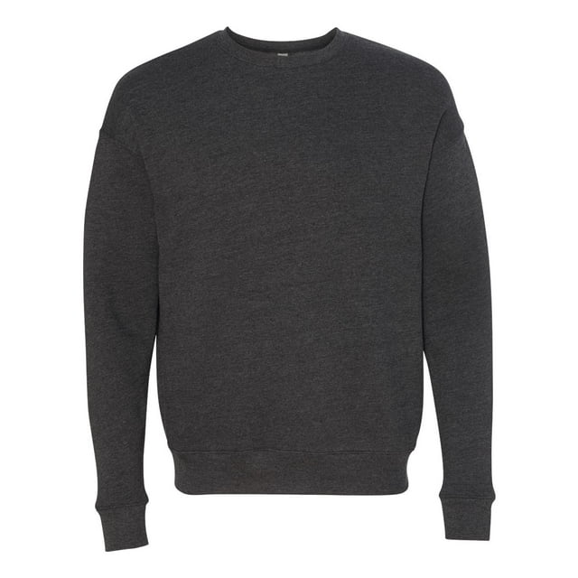 Bella Canvas Men`s Drop Shoulder Fleece, S, Dark Grey Heather