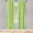 thumbnail image 3 of Ambesonne Fruit Curtains, Round Slices of Lime Striped, Pair of 28"x84", Lime Green and White, 3 of 5