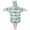 thumbnail image 2 of FORMRS Wearable Blanket Hoodie with Sleeves for Kids Cozy Flannel Sweatshirt, Cartoon Train Pattern, 2 of 7